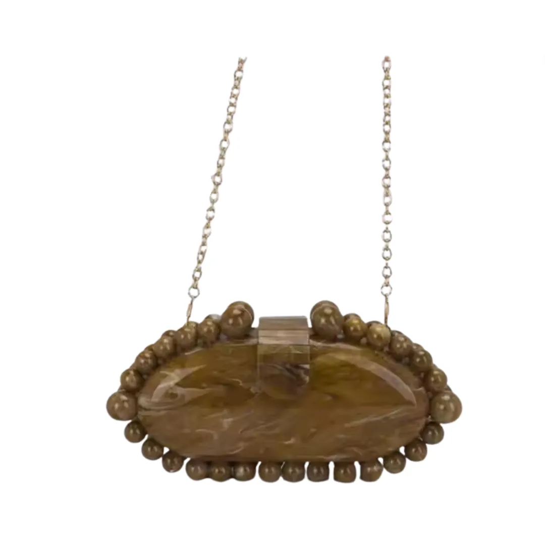 Pre Order:  Acrylic Beaded Marble Shoulder Bag