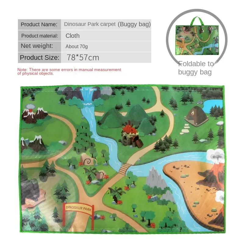 Waterproof Oxford Cloth Dinosaur Carpet Buggy Bag Velcro Portable Wildlife Carpet Buggy Bag